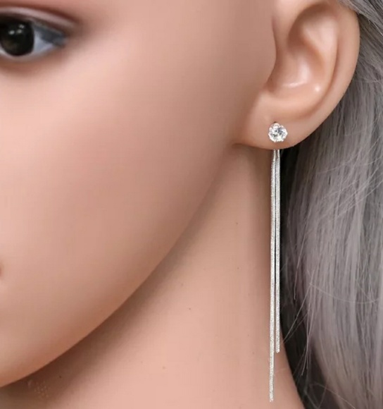Jewelry - 🎀Beautiful Rhinestone Long Drop Chain Earings